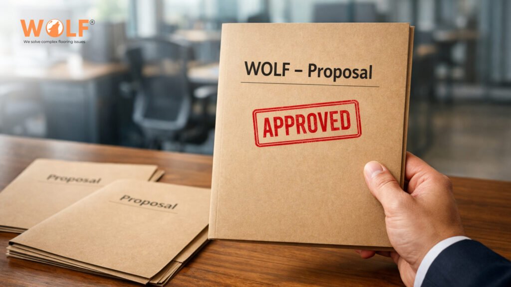 Indian supplier’s proposal documents approved for international tile sourcing.