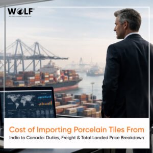 Executive reviewing container shipments to illustrate real import cost factors.