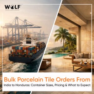 Import porcelain tiles from India to Honduras with container shipping and premium outdoor tile applications