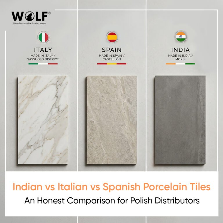 Indian vs Italian vs Spanish porcelain tile comparison for Polish distributors — Wolf Porcelain, Morbi