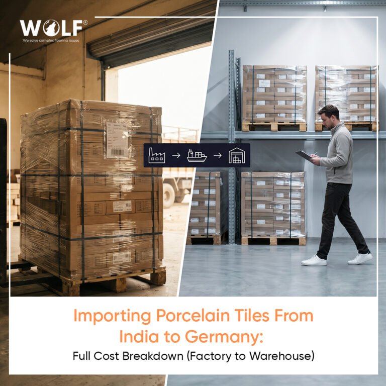 Importing porcelain tiles from India to Germany, full cost breakdown from Morbi factory to German warehouse