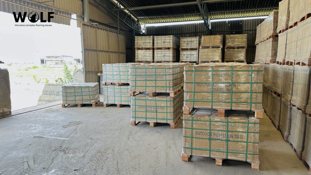 Porcelain tile production line at a Morbi, India factory, source of FOB pricing for Netherlands imports