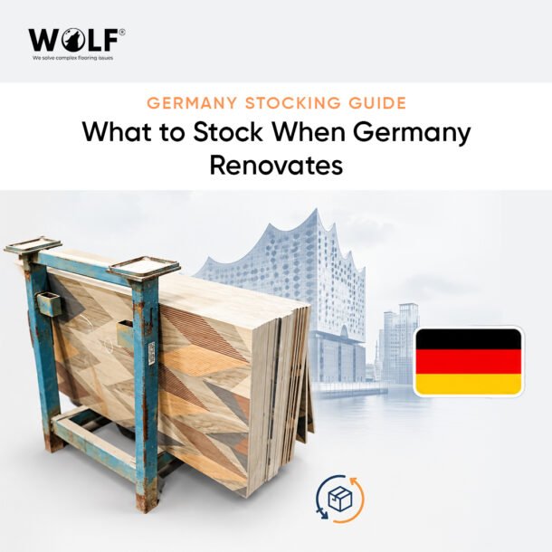What to stock when Germany renovates: Wolf porcelain tile stack with the Hamburg Elbphilharmonie