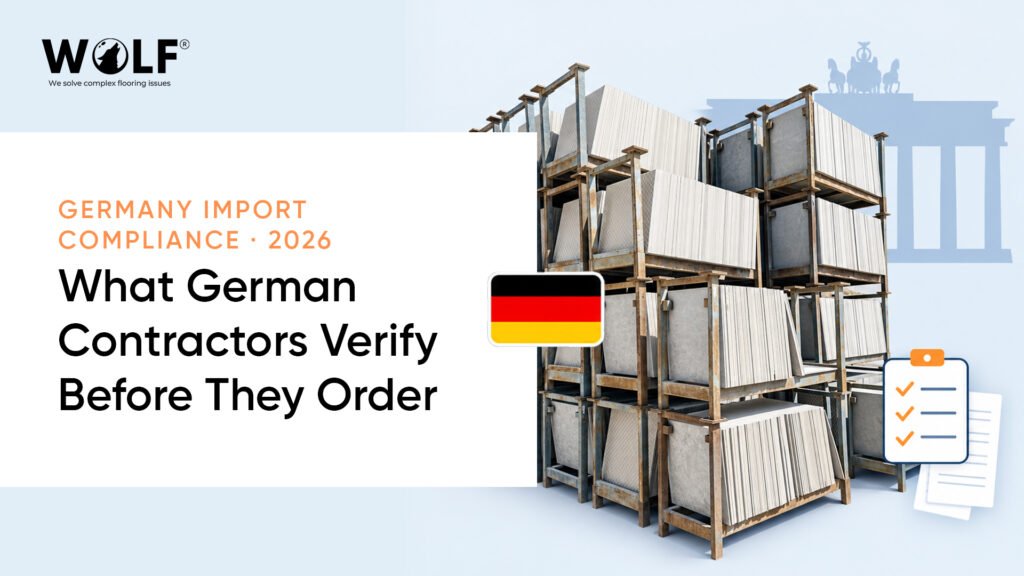 Germany porcelain tile import compliance checklist 2026, what German contractors verify before they order