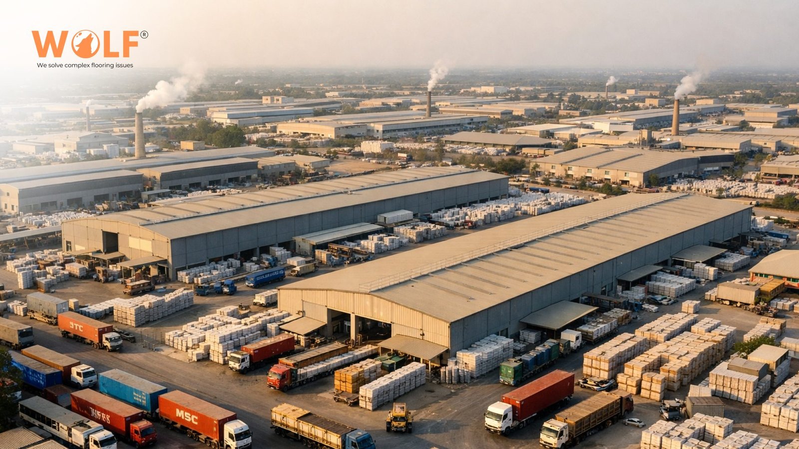 Morbi porcelain tile manufacturing cluster supplying bulk orders for export